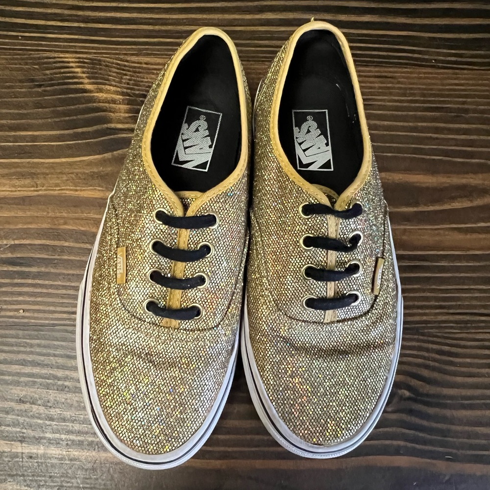 Vans Gold Glitter Sneakers
